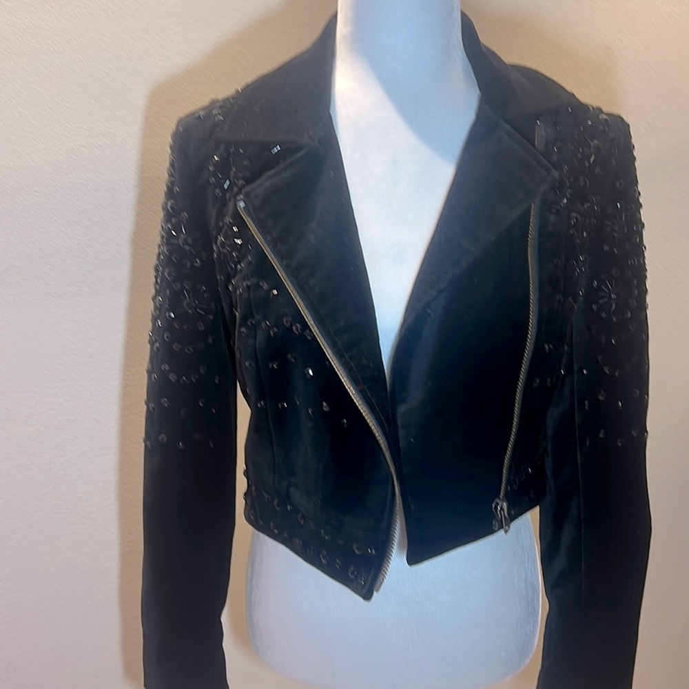 Embellished velvet jacket